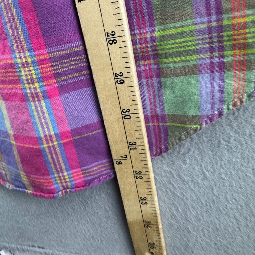 Polo Ralph Lauren Shirt Mens Large Trim Military Plaid Button Up Epaulettes - Picture 13 of 14